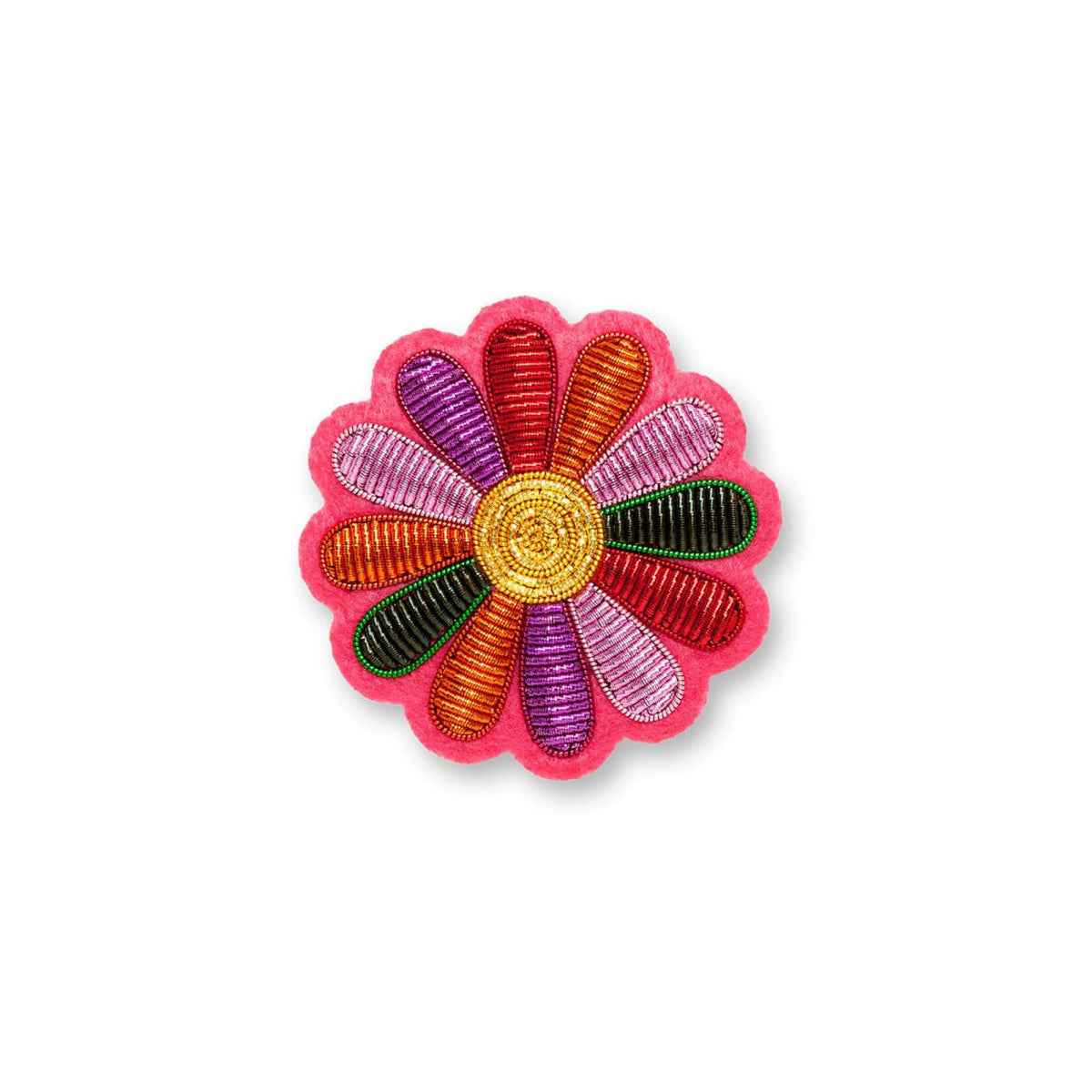 Broche Funky Daisy brodée à la main