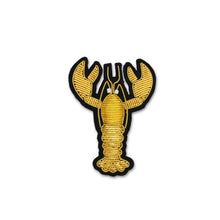 Broche brodée à la main - Homard Or
