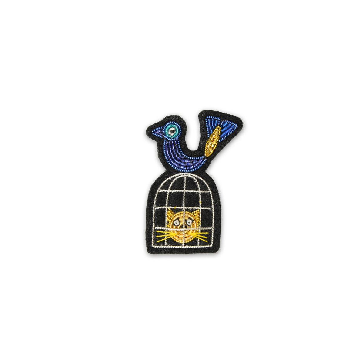 Broche Liberté pour les chats brodée à la main