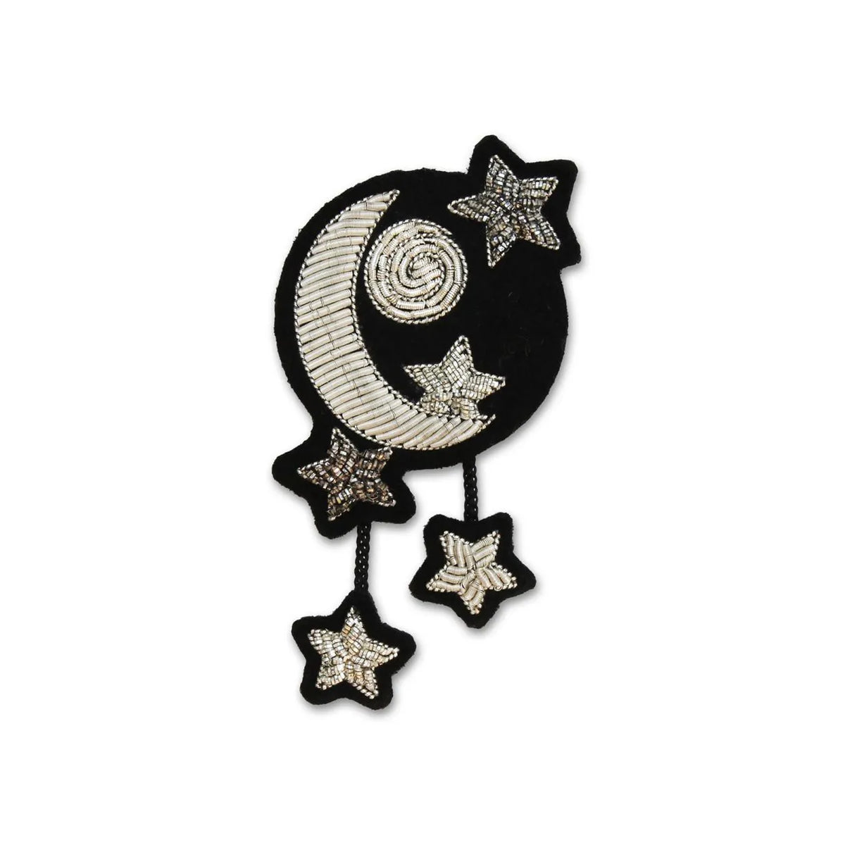 Broche Lune brodée à la main
