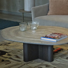 Table basse TS03 en frêne et résine brun foncé