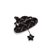 Broche Nuage or et étoile brodée à la main