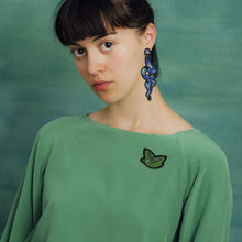Broche brodée à la main - Piou Piou Vert