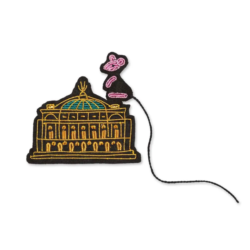 Broche Opé-Rat brodée à la main