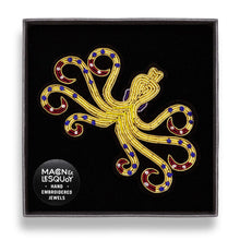 Broche Pieuvre brodée à la main