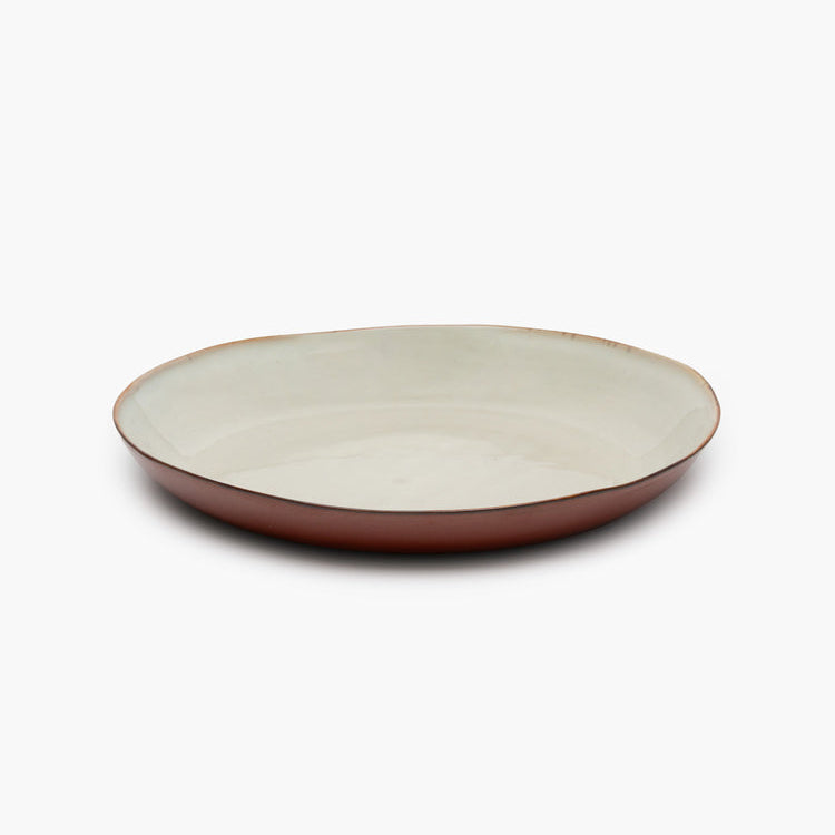 Plat de service - collection Terres de Rêves - XL - Misty Gray / Rust