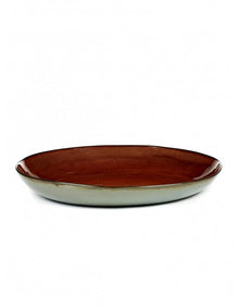 Plat de service - collection Terres de Rêves - XL - Rust / Smoky Blue