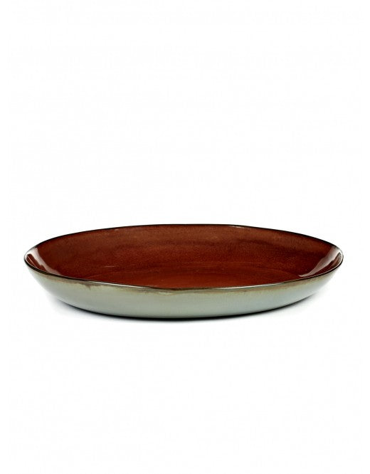 Plat de service - collection Terres de Rêves - XL - Rust / Smoky Blue