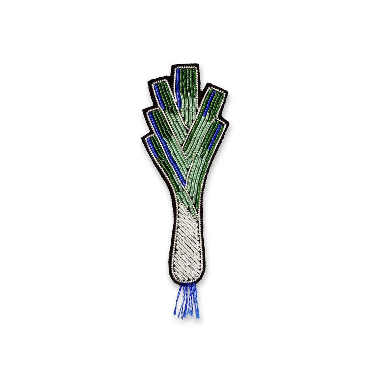 Broche Poireau brodée à la main