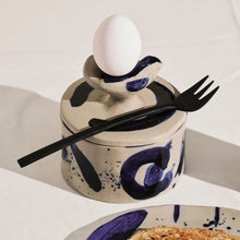 Pot avec couvercle 02 - collection Sophia - Beige / Bleu