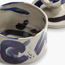 Pot avec couvercle 02 - collection Sophia - Beige / Bleu