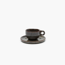 Tasse à cappuccino avec soucoupe - collection Surface - Indi Grey