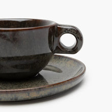 Tasse à cappuccino avec soucoupe - collection Surface - Indi Grey