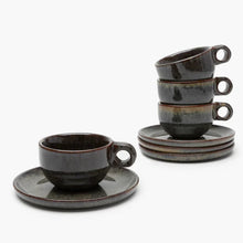 Tasse à cappuccino avec soucoupe - collection Surface - Indi Grey